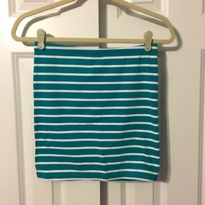 🆕 Teal and white stripe mini skirt NWOT